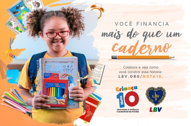 Crianças e adolescentes recebem kits pedagógicos da LBV